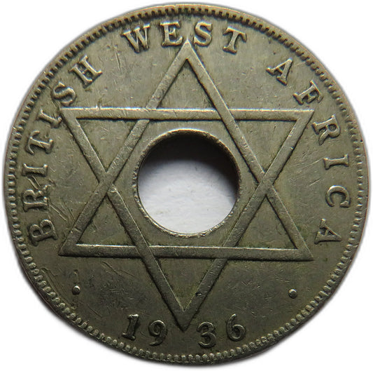 1936 British West Africa One Halfpenny Coin