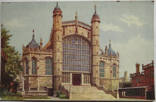 Vintage Postcard of St. George's Chapel (West Front), Windsor Castle