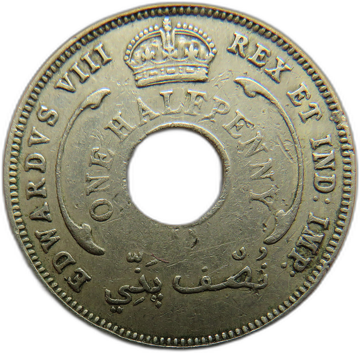 1936 British West Africa One Halfpenny Coin