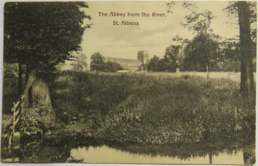 Vintage Postcard of The Abbey from the RIver, St. Albans