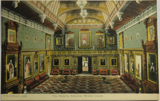 Vintage Postcard of The Waterloo Chamber, Windsor Castle