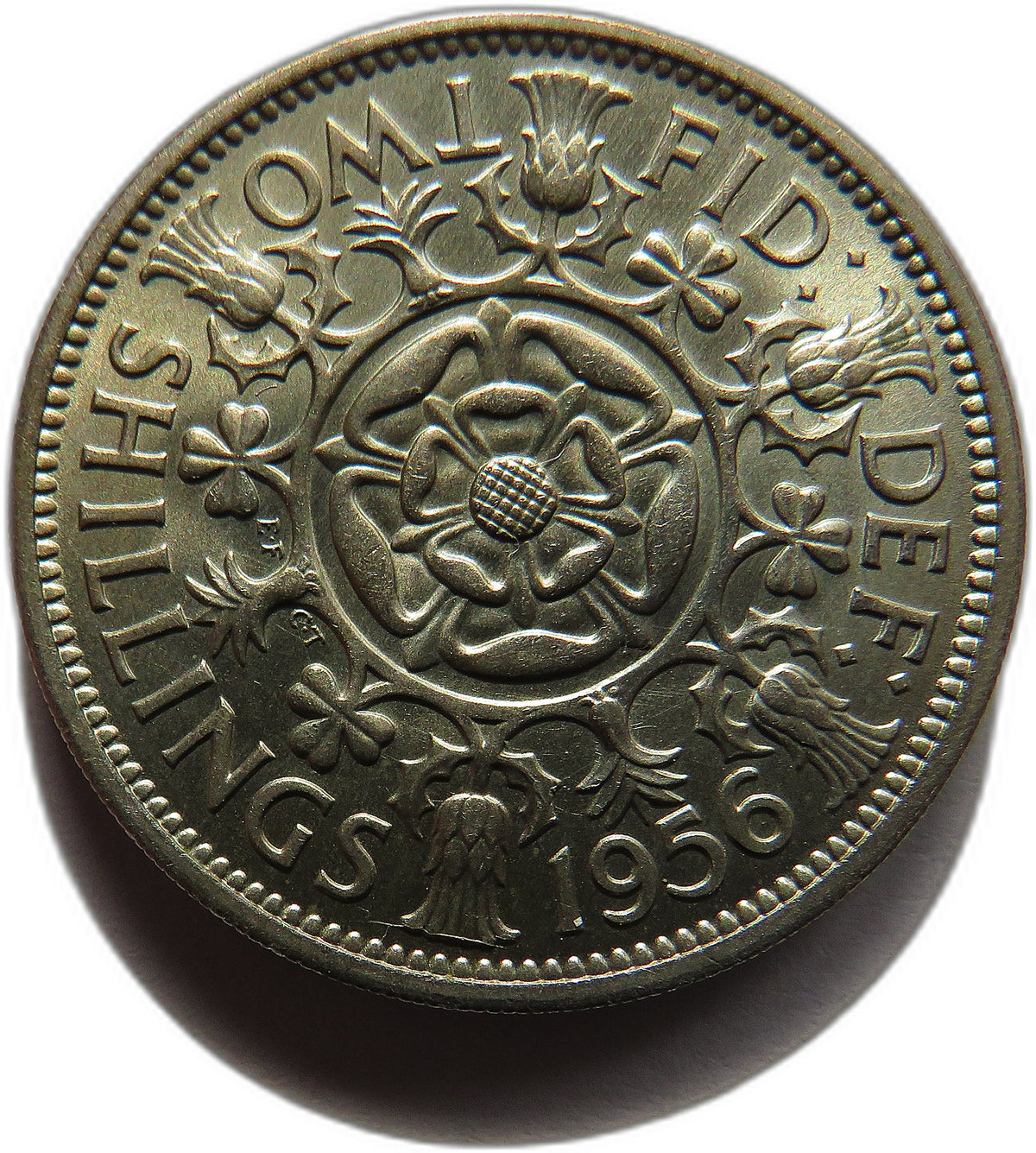 1956 Queen Elizabeth II Florin / Two Shillings Coin In High Grade - Great Britain