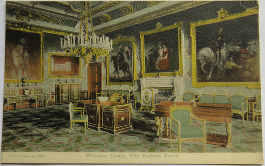 Vintage Postcard of Windsor Castle, The Rubens Room