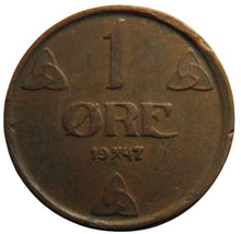 Load image into Gallery viewer, 1947 Norway One Ore Coin
