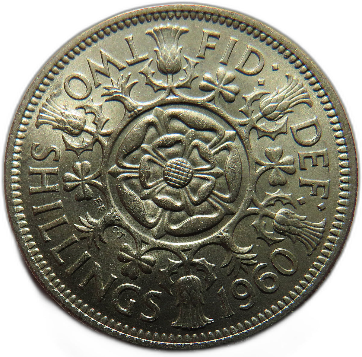 1960 Queen Elizabeth II Florin / Two Shillings Coin In High Grade - Great Britain