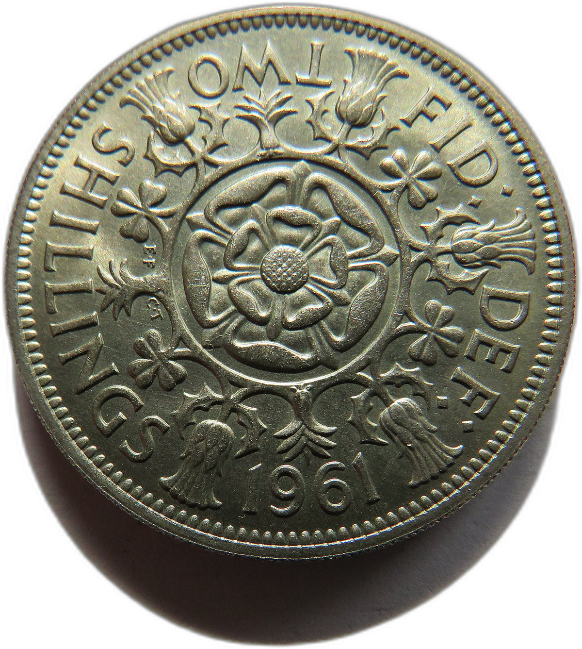 1961 Queen Elizabeth II Florin / Two Shillings Coin In High Grade - Great Britain