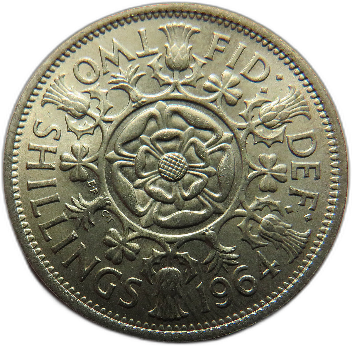 1964 Queen Elizabeth II Florin / Two Shillings Coin In High Grade - Great Britain