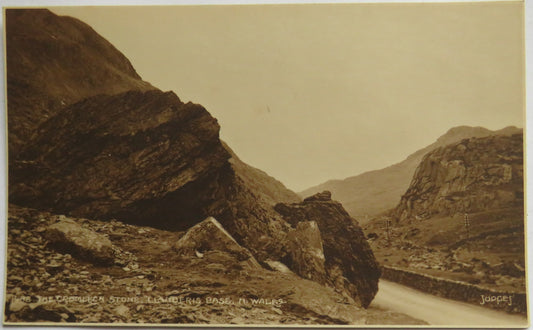 Vintage Postcard of The Cromlech Stone, Llanberis Pass, N. Wales