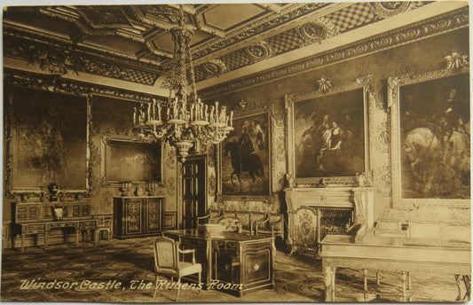 Vintage Postcard of Windsor Castle, The Rubens Room