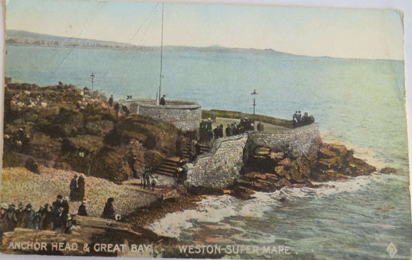 Old Postcard of Anchor Head & Great Bay Weston-Super-Mare