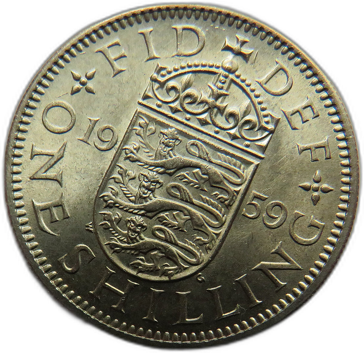 1959 Queen Elizabeth II (English) Shilling Coin In High Grade - Great Britain