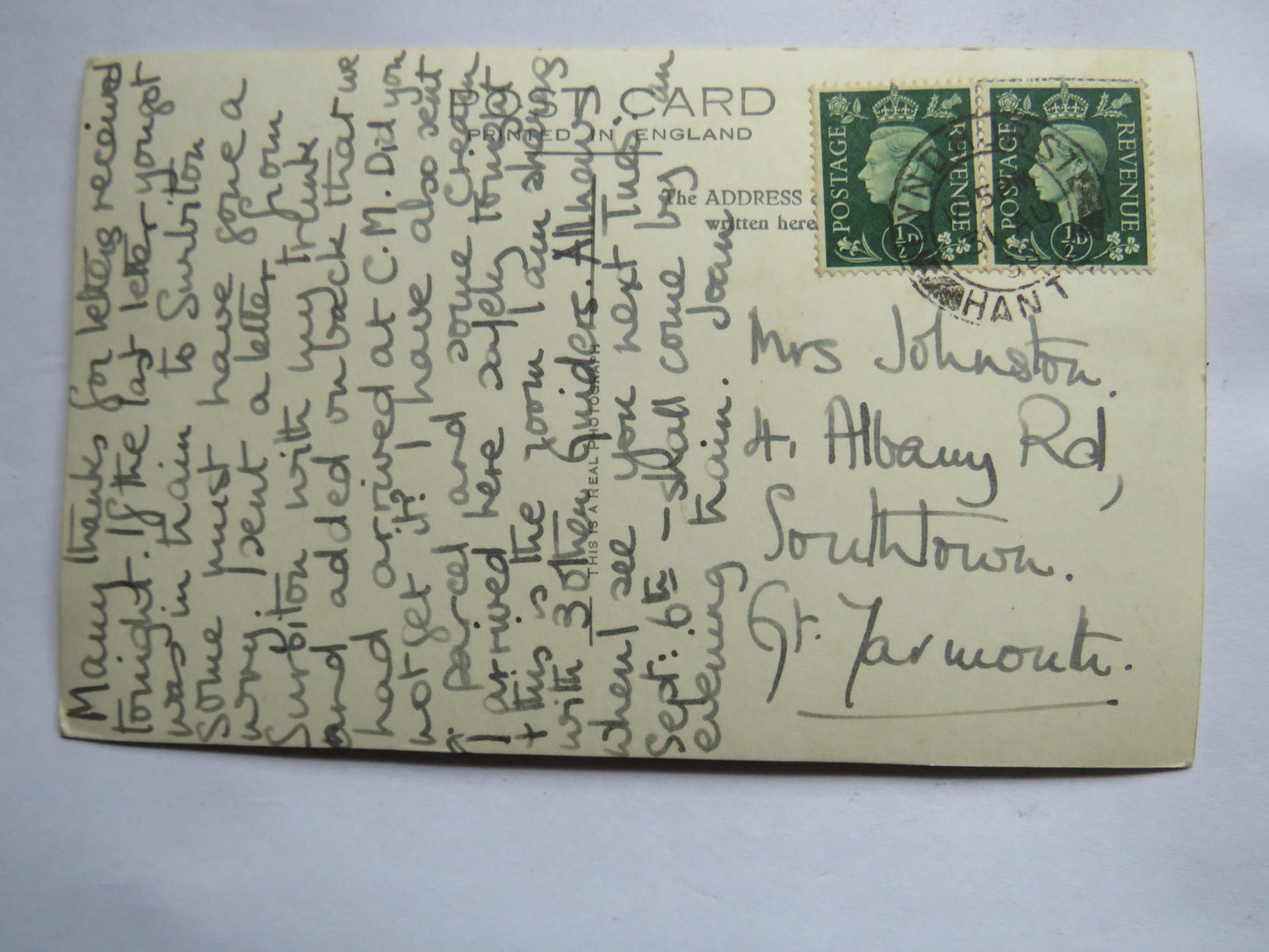 Vintage Postcard of S. E. Lancashire, 1938