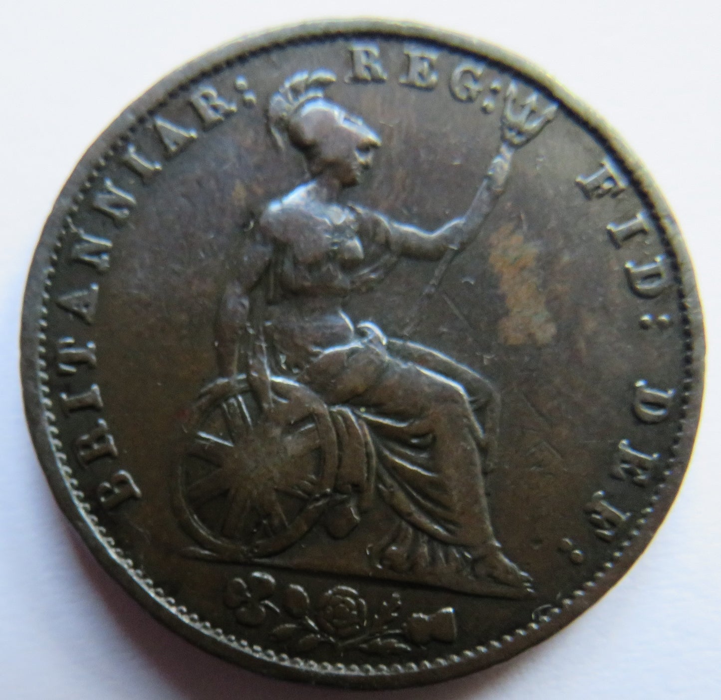 1854 Queen Victoria Young Head Halfpenny Coin - Great Britain