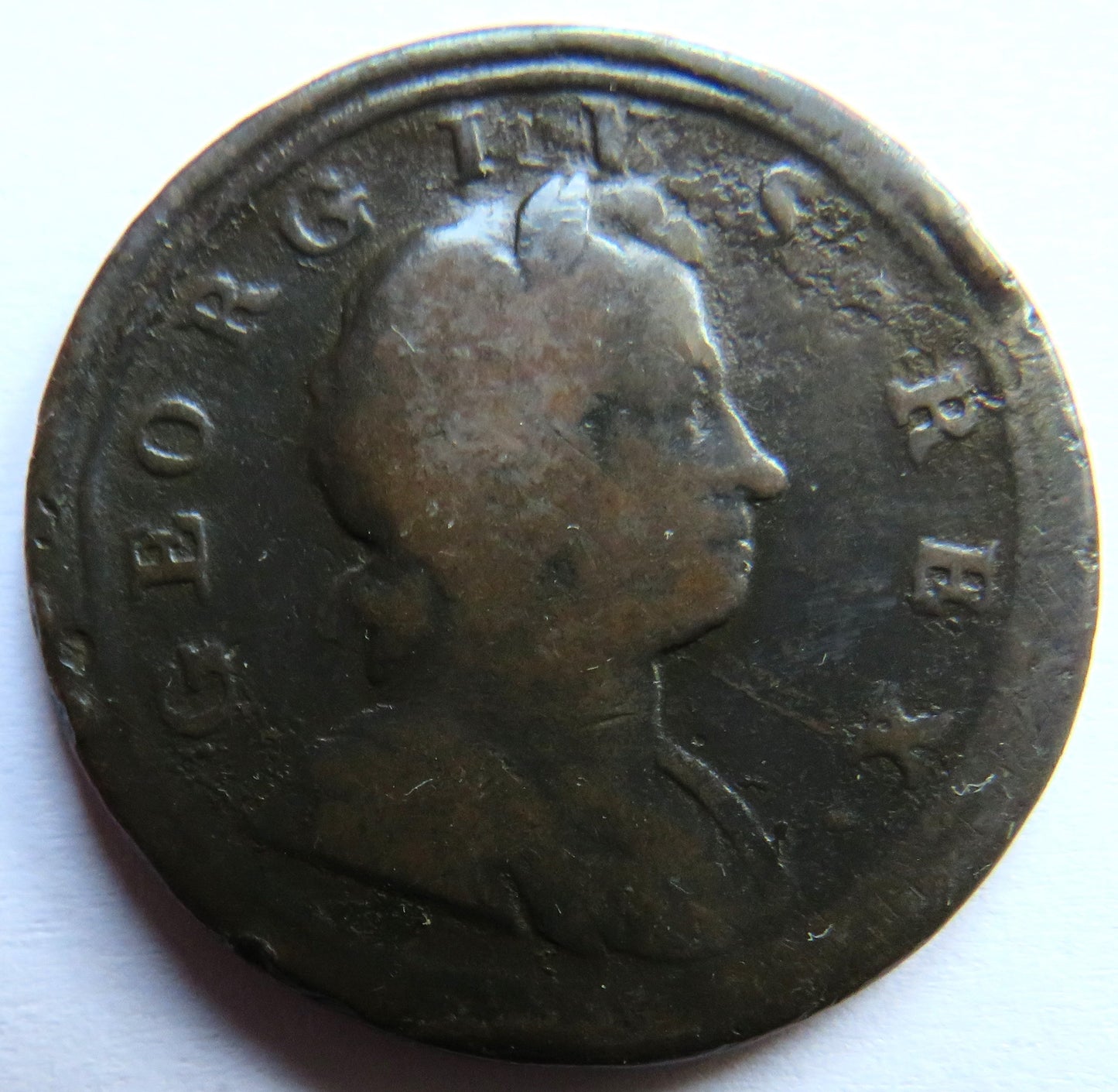 1724 King George I Halfpenny Coin - Great Britain