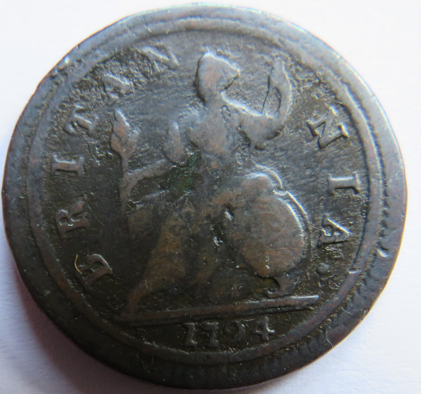 1724 King George I Halfpenny Coin - Great Britain
