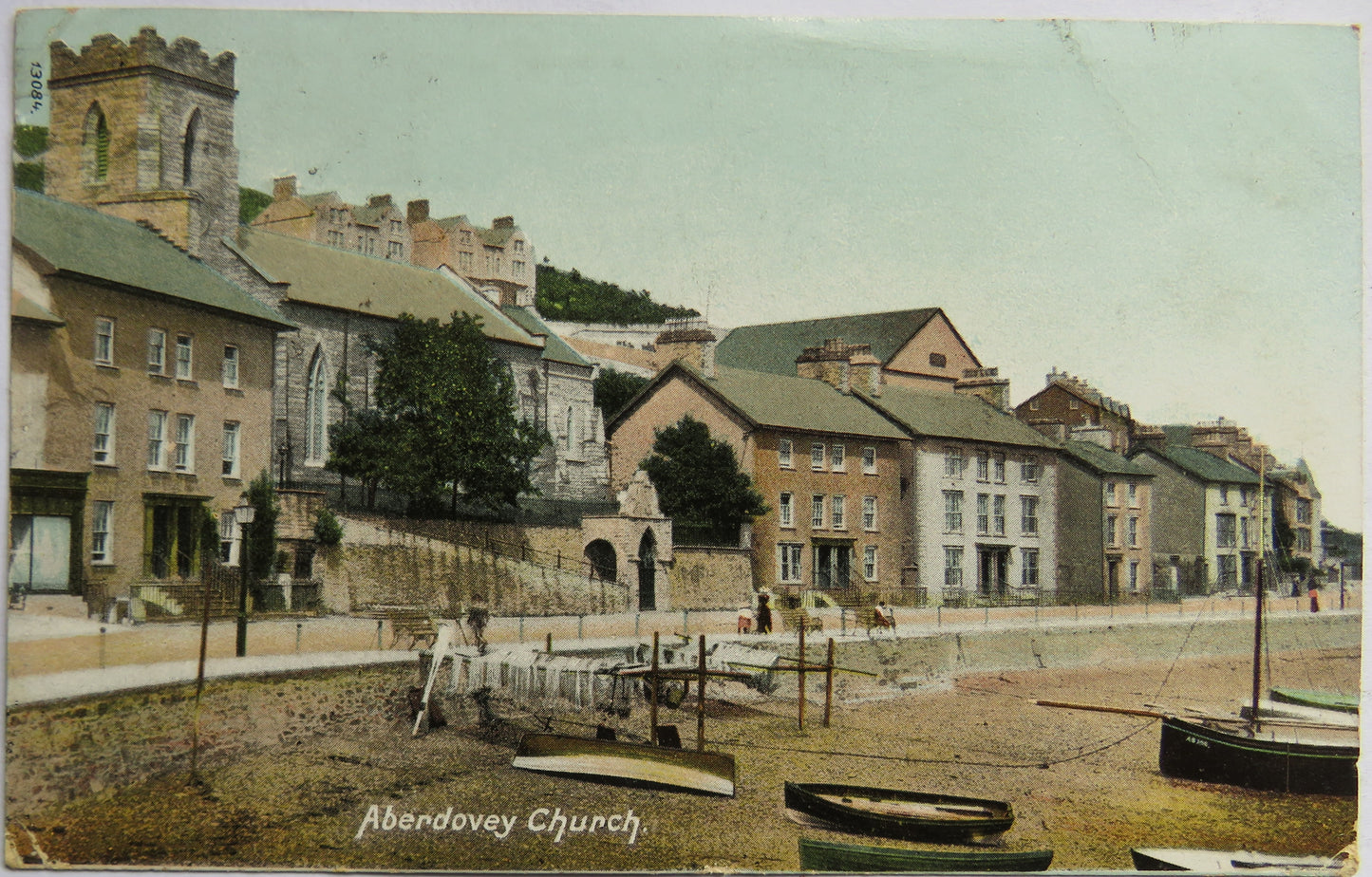 Vintage Postcard of Aberdovey Church. 1907