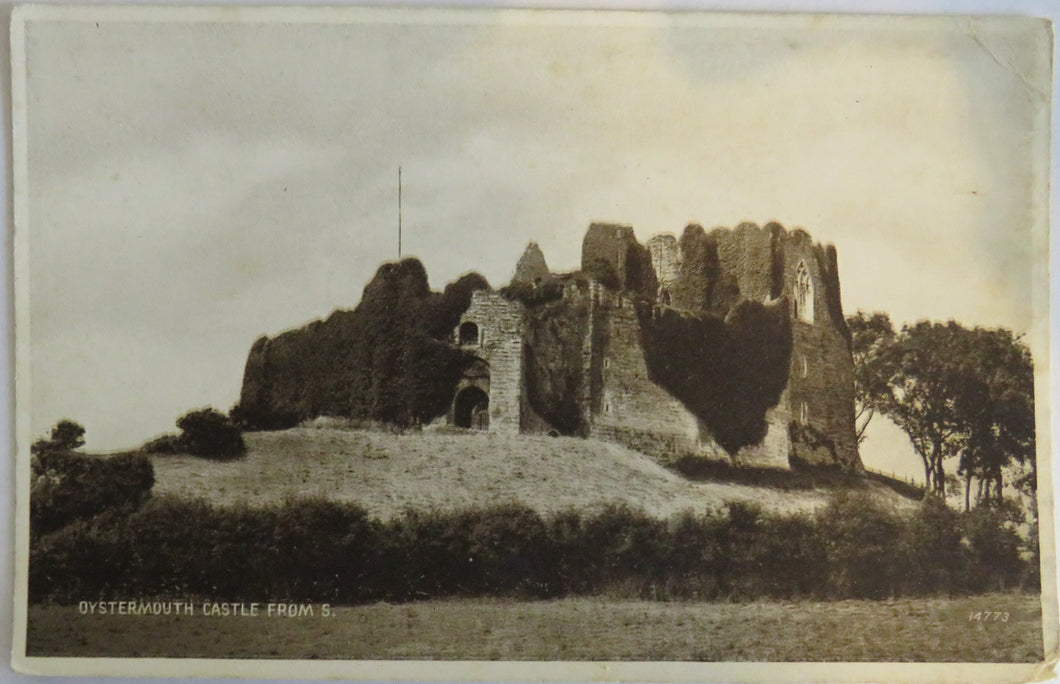 Old Postcard Of Oystermouth Castle From S.