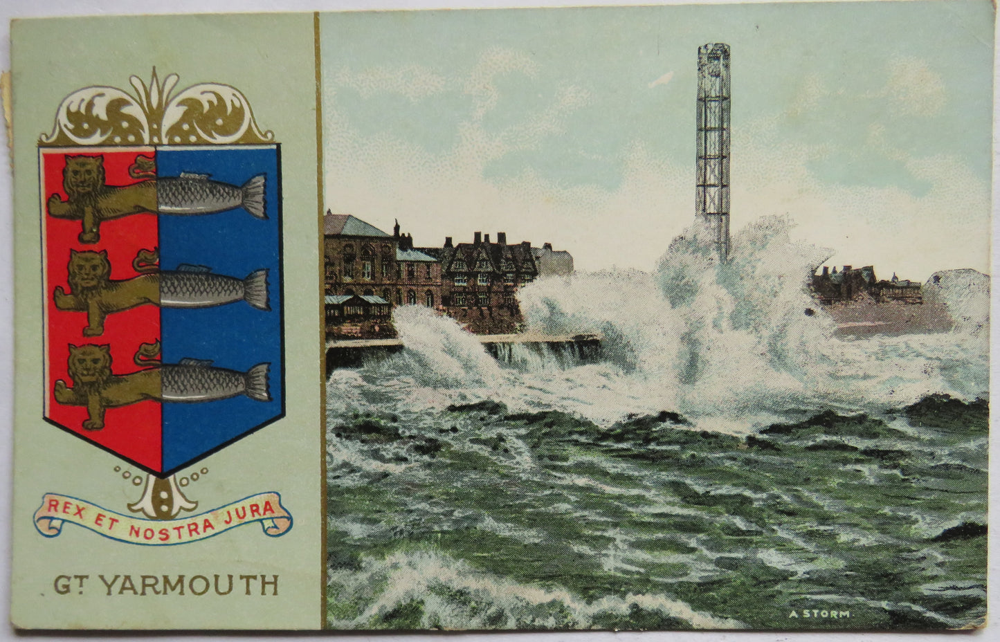 Vintage Postcard of Gt Yarmouth (Rex Et Nostra Jura), 1910