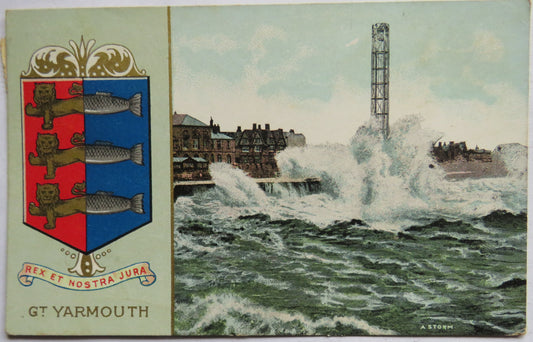 Vintage Postcard of Gt Yarmouth (Rex Et Nostra Jura), 1910