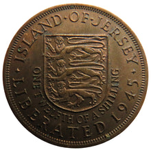 Load image into Gallery viewer, 1945 Island Of Jersey 1/12th of a Shilling Coin
