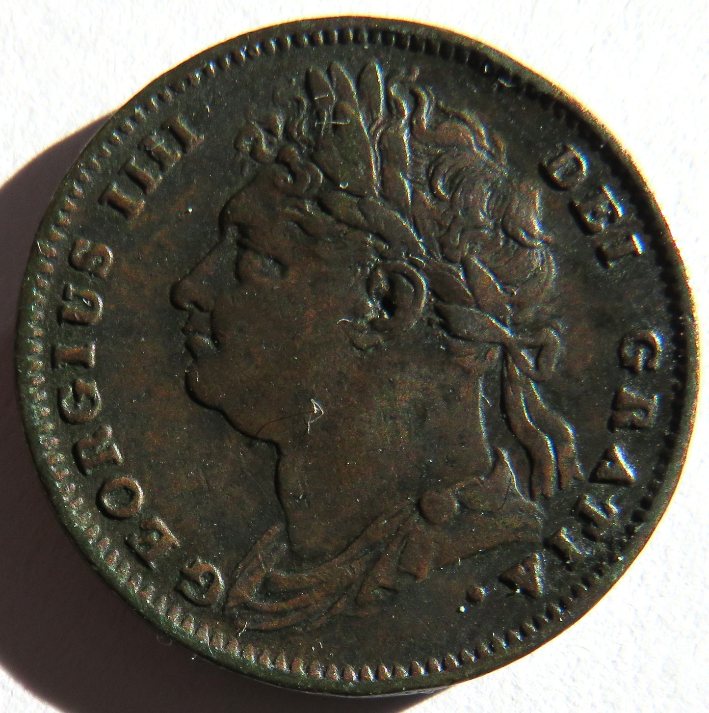 1825 King George IV Farthing Coin - Great Britain