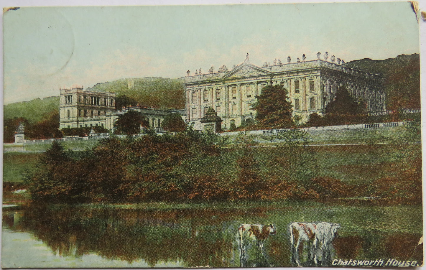 Vintage Postcard of Chatsworth House, 1909