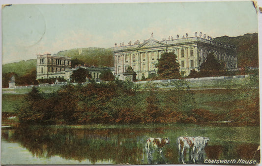 Vintage Postcard of Chatsworth House, 1909