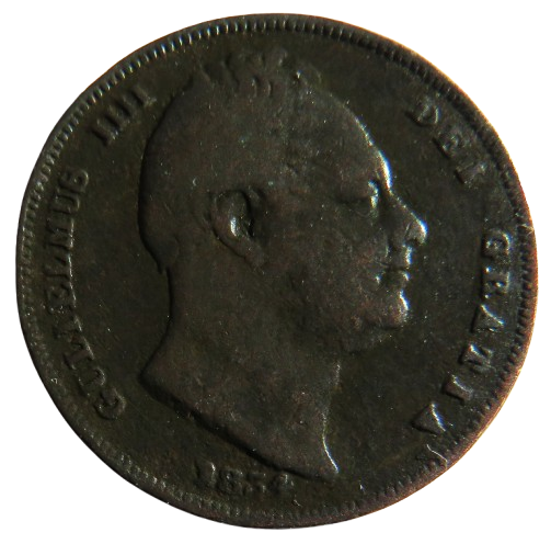 1834 King William IV Farthing Coin - Great Britain
