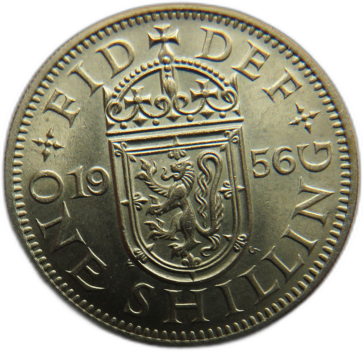 1956 Queen Elizabeth II (Scottish) Shilling Coin In High Grade - Great Britain