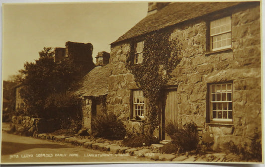 Vintage Postcard of Lloyd George's Early Home, Llanystumdwy Village