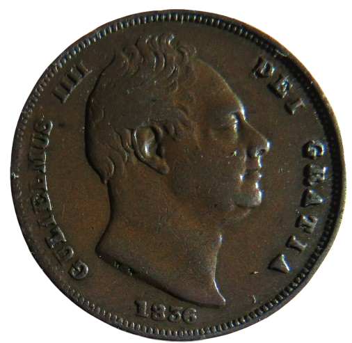 1836 King William IV Farthing Coin - Great Britain
