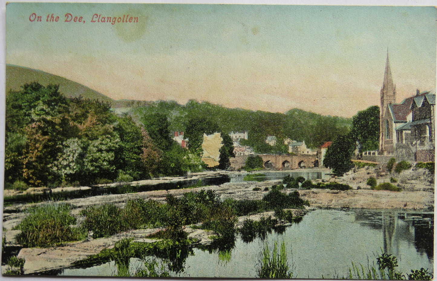 Vintage Postcard of On The Dee, Llangollen