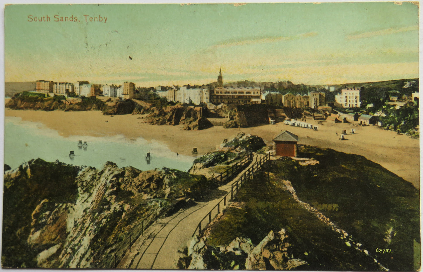 Vintage Postcard of South Sands, Tenby
