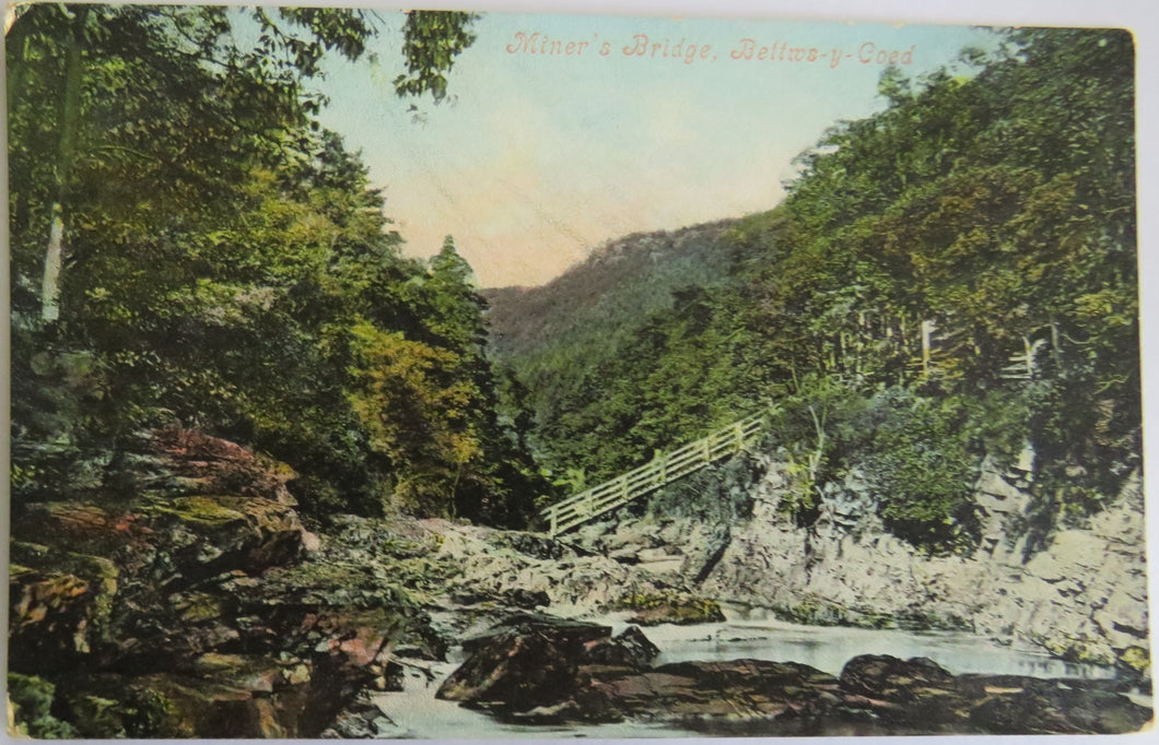 Old Postcard Of Miner's Bridge, Bettws-Y-Coed