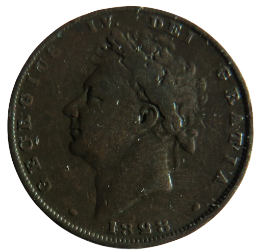 1828 King George IV Farthing Coin - Great Britain