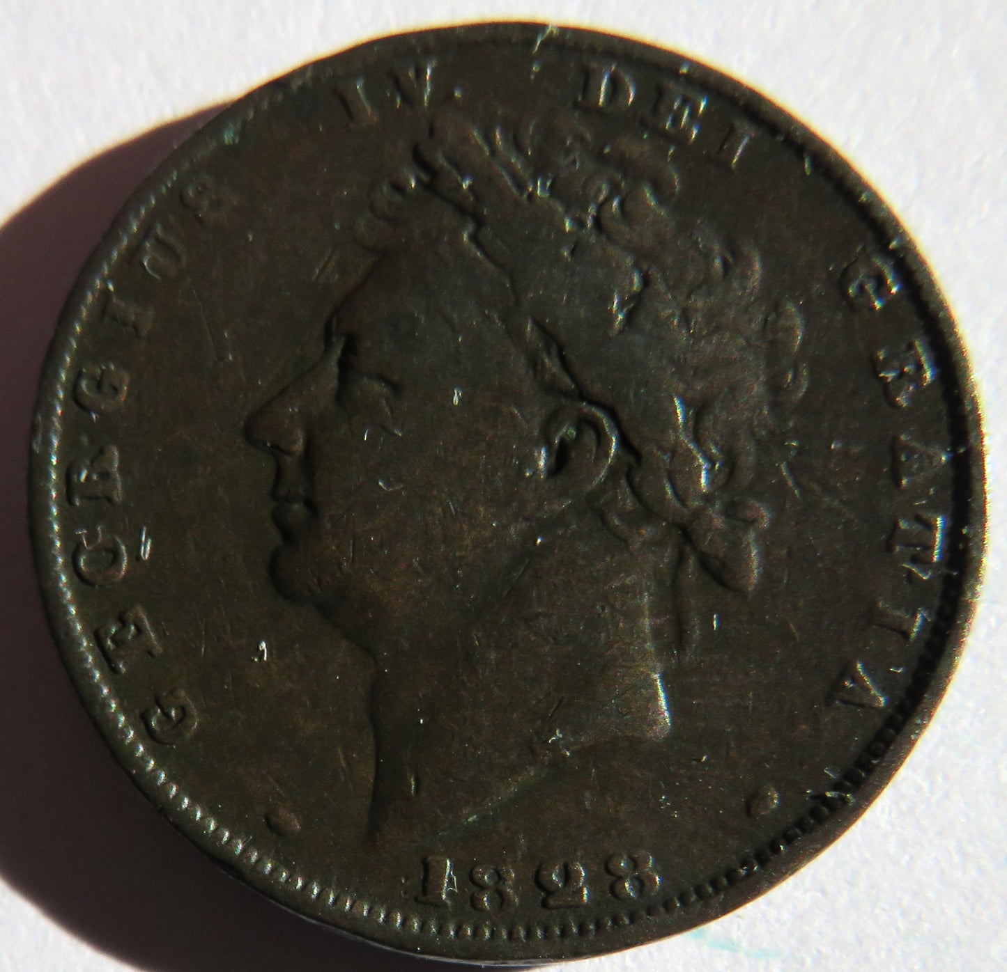 1828 King George IV Farthing Coin - Great Britain
