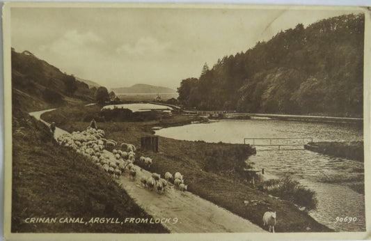 Old Postcard Of Crinan Canal, Argyll From Lock 9