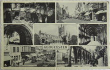 Load image into Gallery viewer, Old Multiview Postcard of Gloucester 1959 .
