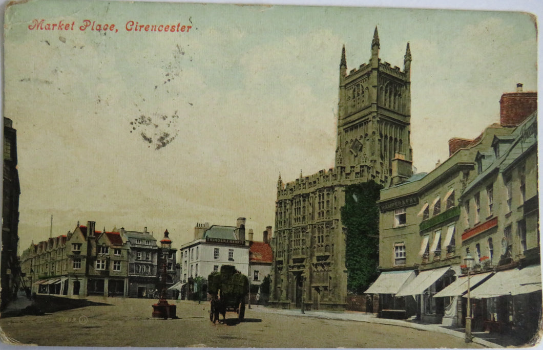 Old Postcard of Market Place, Cirencester 1908