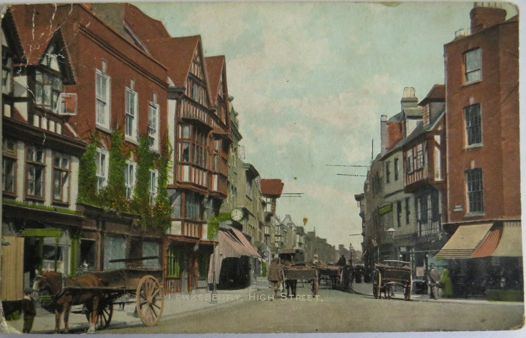 Old Postcard Of Tewkesbury, High Street