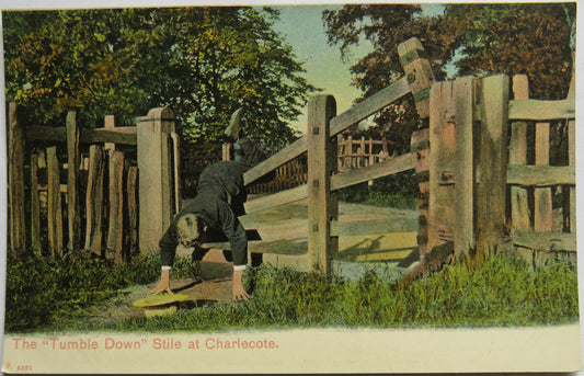 Vintage Postcard of The "Tumble Down" Stile at Charlecote