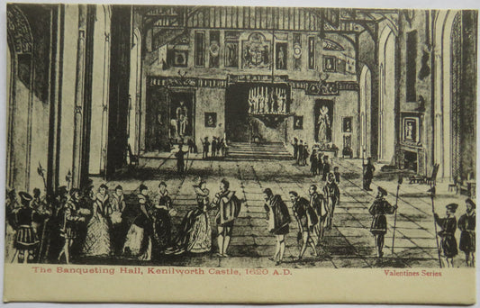 Vintage Postcard of The Banqueting Hall, Kenilworth Castle, 1620 A.D.