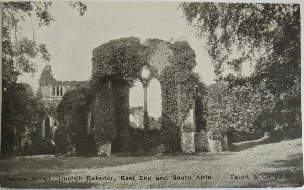 Old Postcard of Netley Abbey, Church Exterior, East End and South Aisle