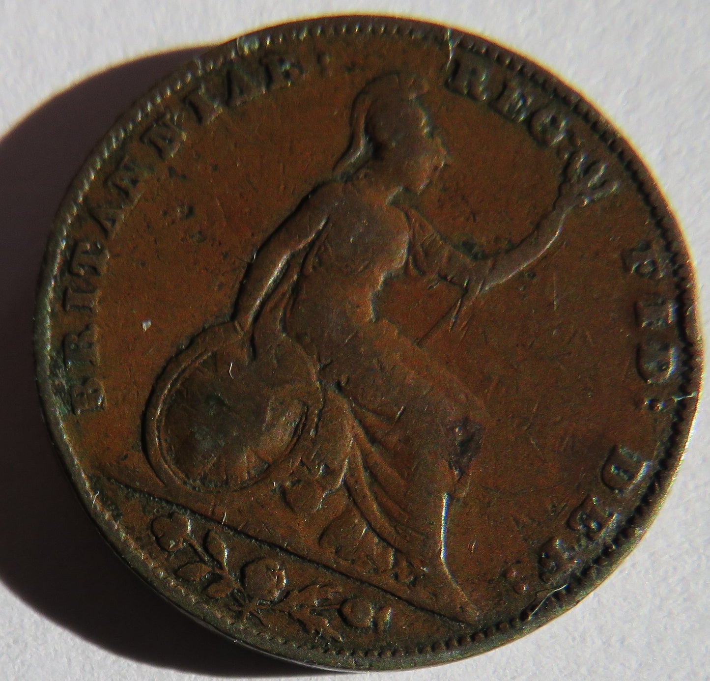 1850 Queen Victoria Young Head Farthing Coin - Great Britain