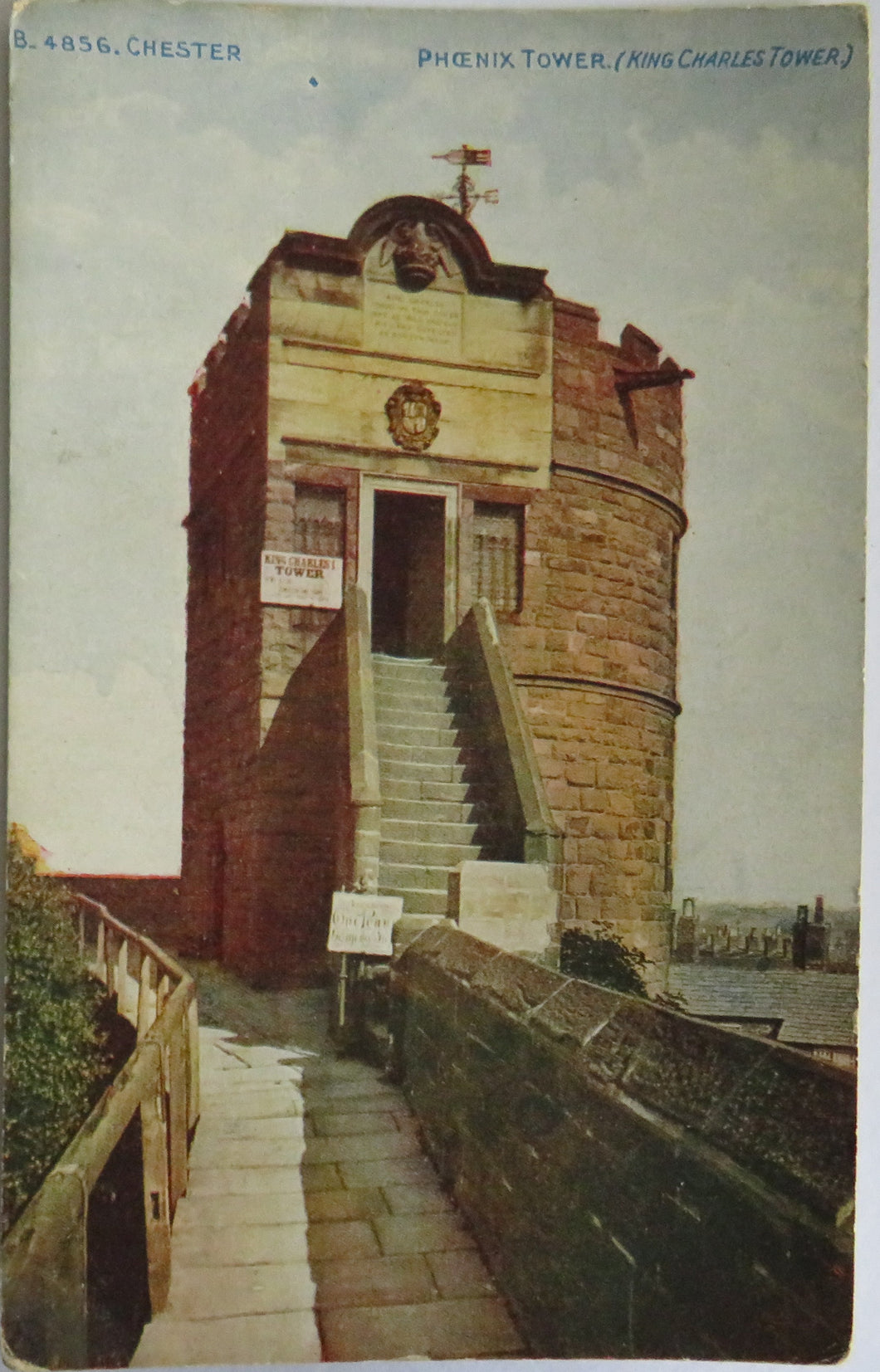 Old Postcard Of Chester Phoenix Tower (King Charles Tower)