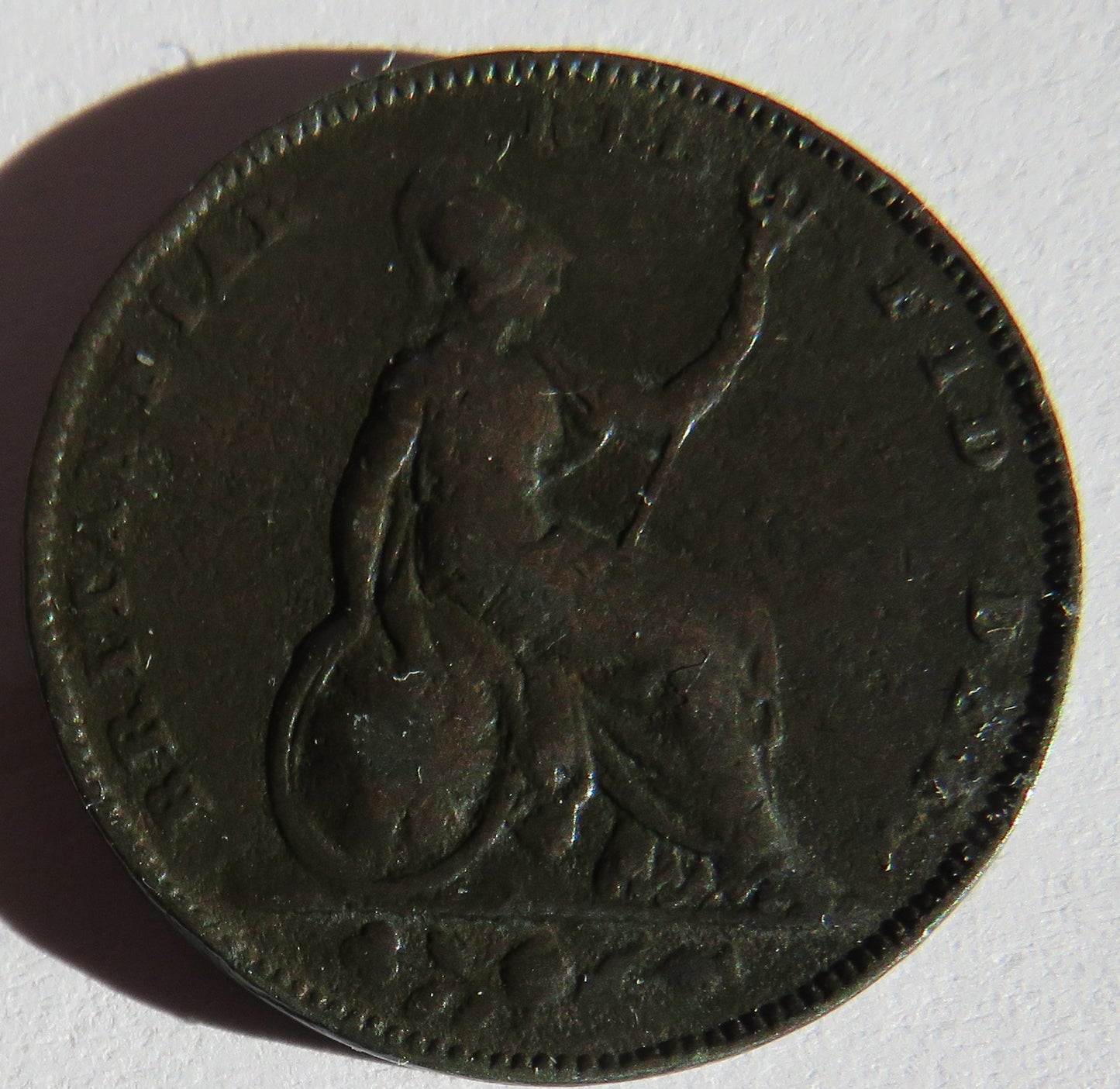 1838 Queen Victoria Young Head Farthing Coin - Great Britain