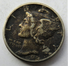 Load image into Gallery viewer, 1944 USA Silver Mercury Dime Coin
