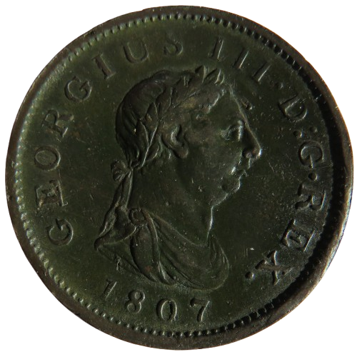 1807 King George III One Penny Coin - Great Britain