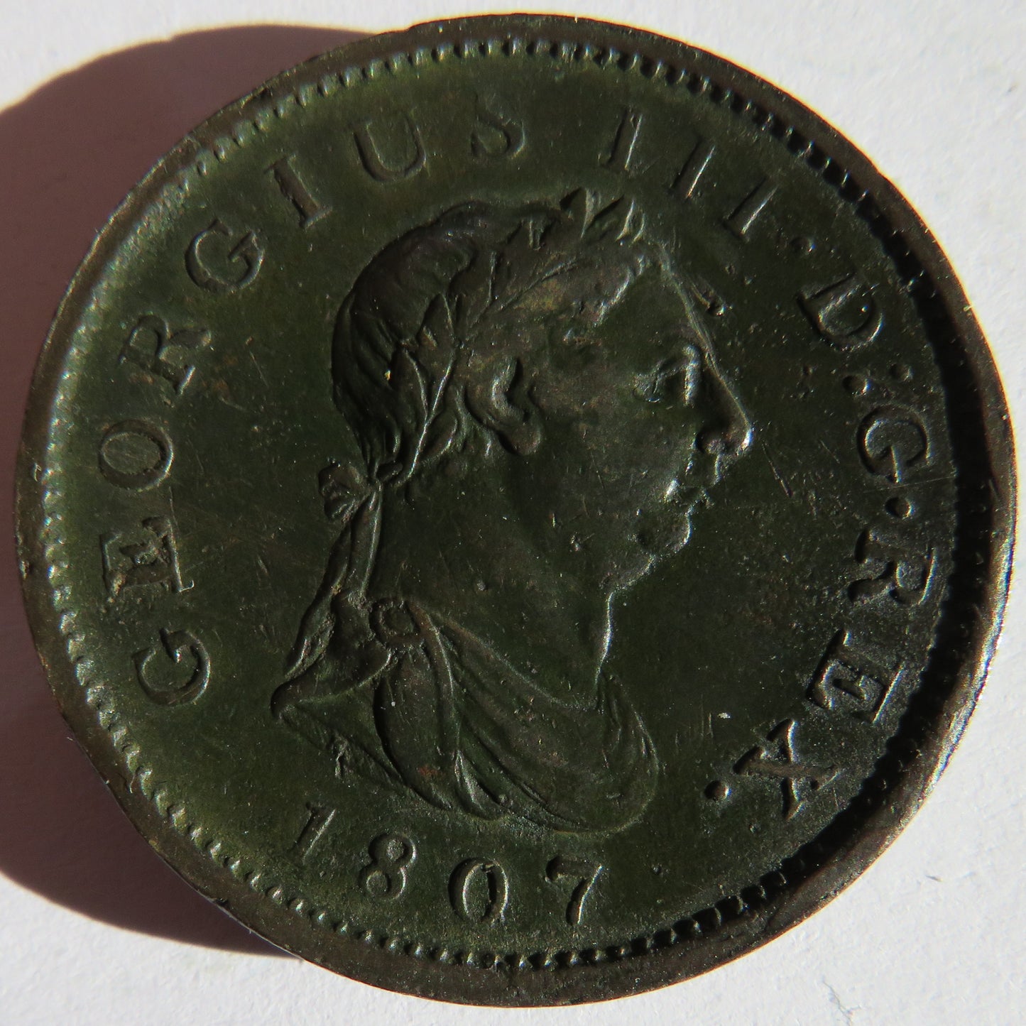 1807 King George III One Penny Coin - Great Britain