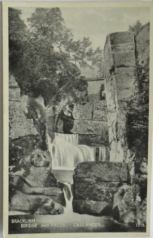 Old Postcard of Bracklinn Bridge and Falls, Callander